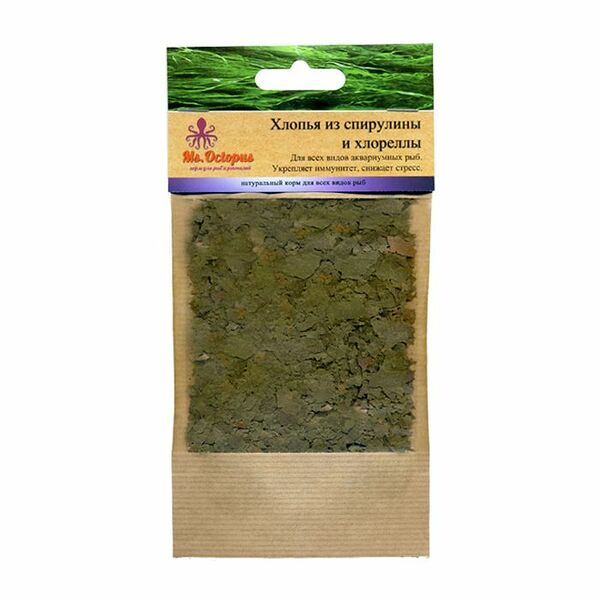 Корм для рыб MS.OCTOPUS Хлопья из спирулины и хлореллы