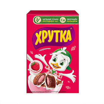 Готовый завтрак Хрутка Злаковые с начинкой со вкусом банана обогащенные кальцием