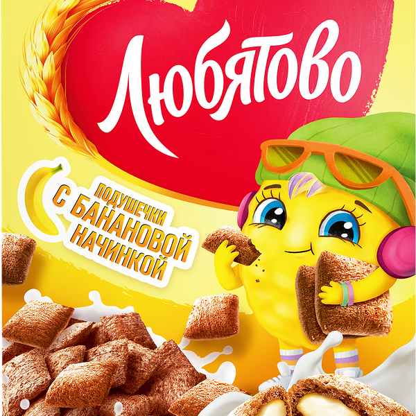 Готовый завтрак Любятово Подушечки с банановой начинкой 220г