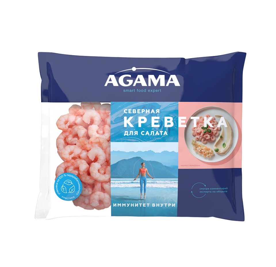 

Креветки «Северная» очищенные, Agama, калибр 125-175 шт в кг, Россия