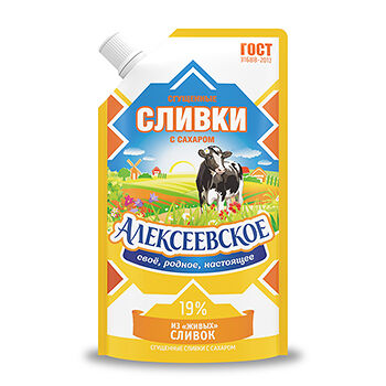 Сливки сгущенные с сахаром 19% ТМ Алексеевское
