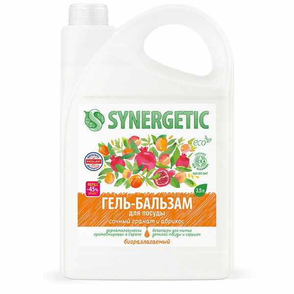 Гель-бальзам для мытья посуды Synergetic Сочный гранат и абрикос