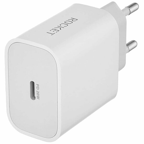 Зарядное устройство Rocket 20W, USB-C+кабель Lightning Space Combo (RWCC504WH20CL-C) белый