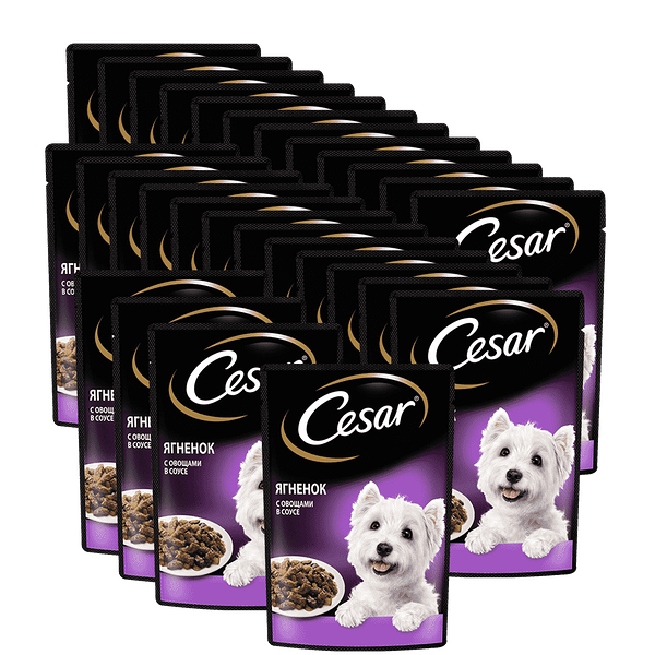 Корм для собак CESAR Ягненок с овощами пауч 85г (упаковка - 28 шт)