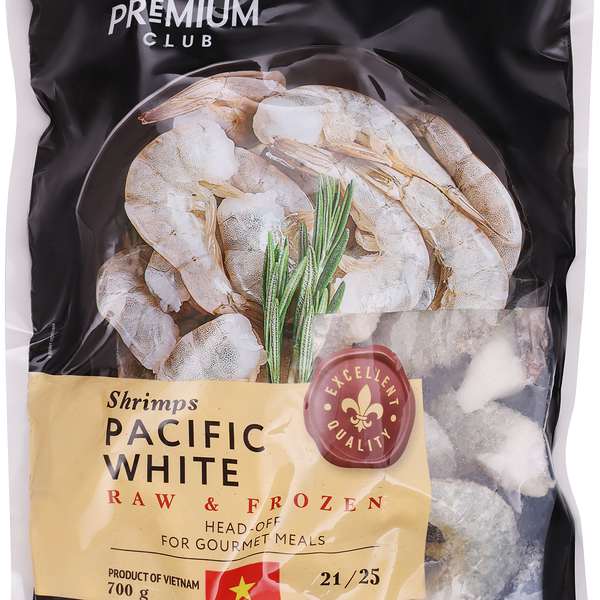 Креветки свежемороженые PREMIUM CLUB в панцире без головы 21/25
