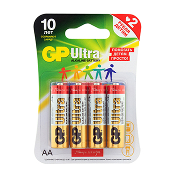 

Батарейки Ultra «Подари жизнь» Aa, gp, 4 шт., Китай