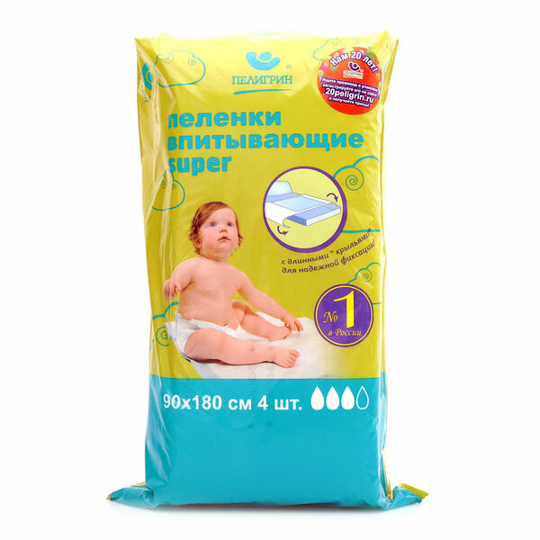 Пеленки 4 шт ТМ Пелигрин