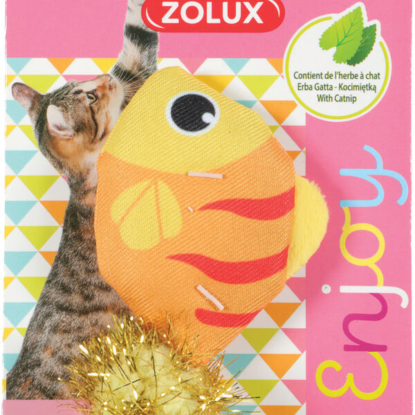 Zolux игрушка для кошек с кошачьей мятой загадочная рыбка 8,5 см.
