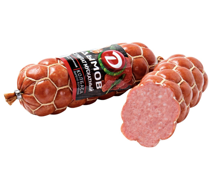 

Колбаса Дымов Сервелат Мускатный варено-копченая вес