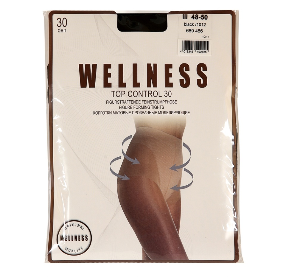 

Колготки Wellness top control цвет 1012/черный 30 den, размер 3