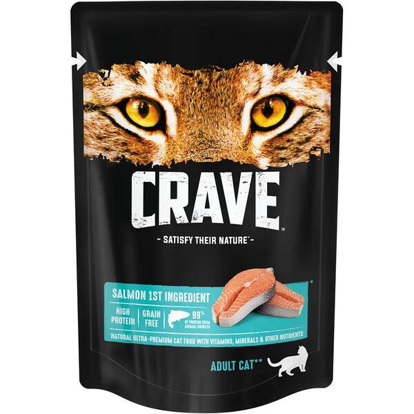Корм консервированный для взрослых кошек CRAVE Лосось