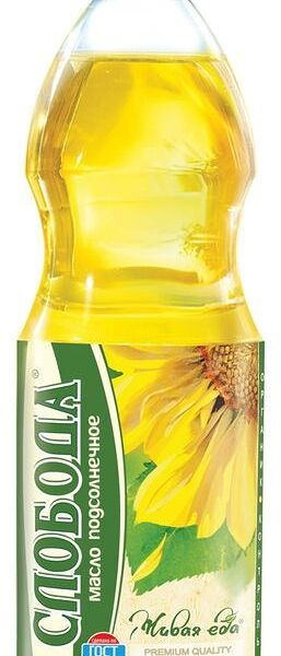 Масло подсолнечное Слобода рафинированное дезодорированное 1л