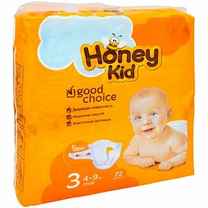 Подгузники Honey Kid Midi 4-9кг 72шт