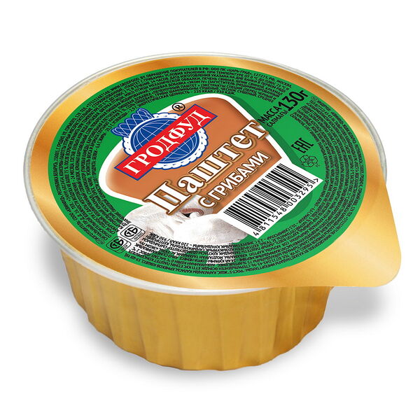 Консервы-паштеты птичьи м/р Паштет с грибами Гродфуд вес 130г