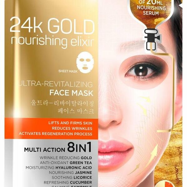 Маска тканевая для лица Еveline Питательный золотой эликсир восстанавливающая