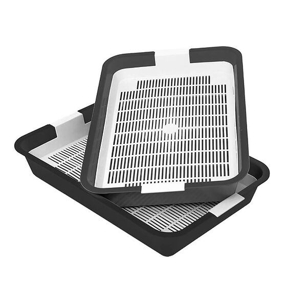 Туалет для кошек ХОРОШКА с сеткой 40х26х6,5см черный