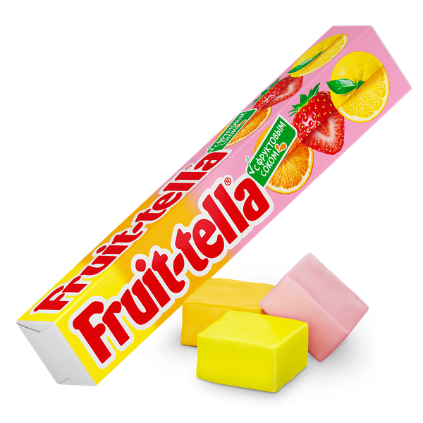 Конфета жев. ФРУТТЕЛЛА Ассорти (со вк. клубники, апельс,лимона) вес 41г. Van Melle
