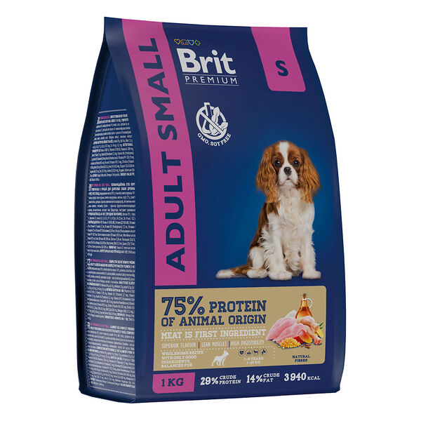 Сухой корм для собак Brit Premium Dog Adult Small с курицей 1кг