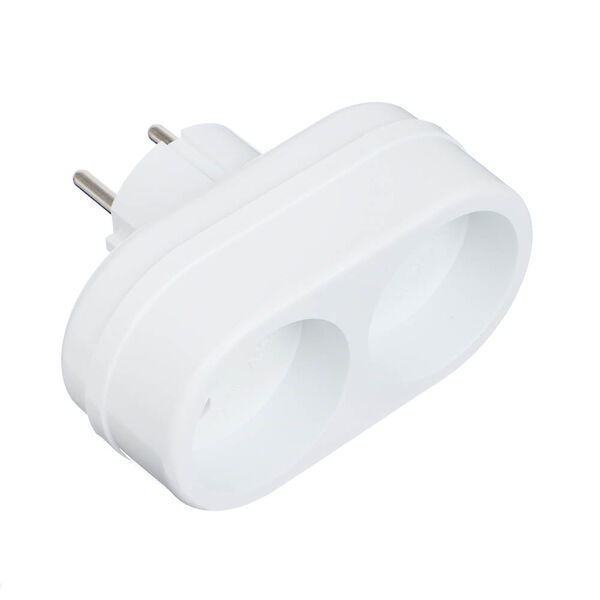 Toker разветвитель 2 гнезда, евро, без заземления, 6а, 250в, белый