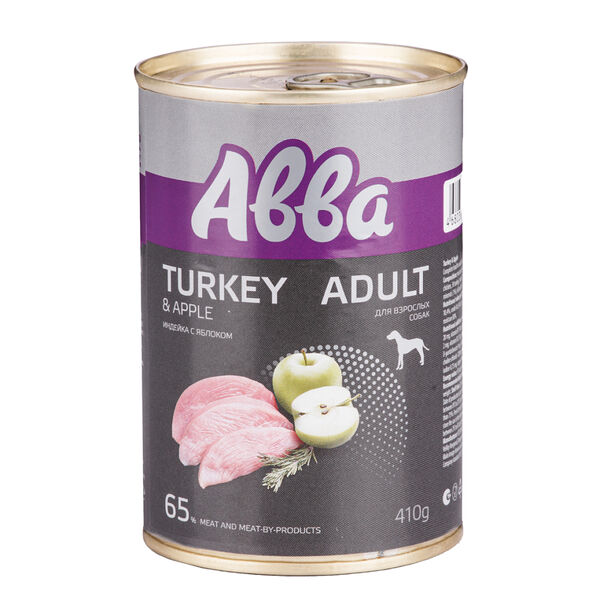 Adult консервы для взрослых всех пород Индейка/яблоко, 410гр