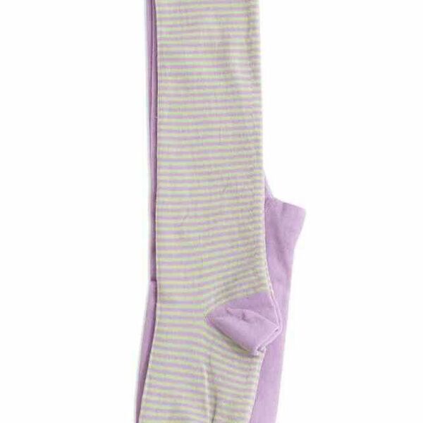 Колготки детские Носик Тонкая полоска цвет: светло-зеленый/сиреневый размер: 134-140