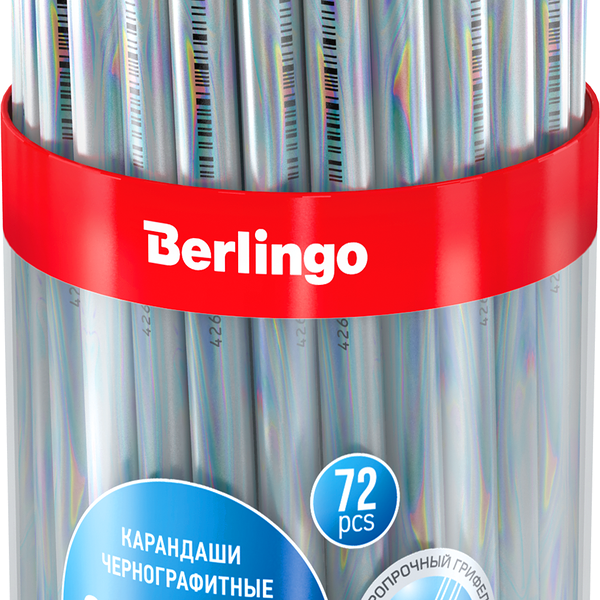 Карандаш чернографитный Starlight HB трехгранный ТМ Berlingo (Берлинго) в ассортименте