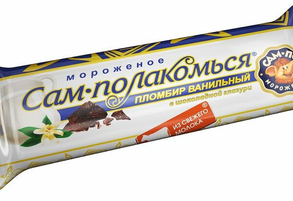 Мороженое Сам-По Сам-полакомься пломбир ванильный в шоколадной глазури, 80 г