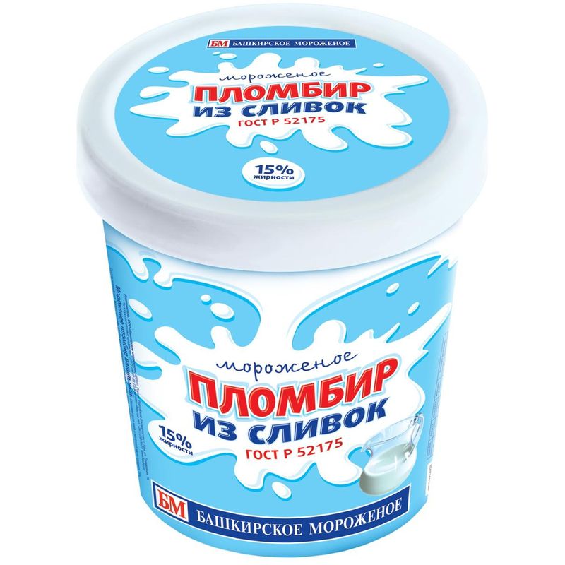 

Мороженое пломбир Башкирское мороженое из сливок 15% 400 г