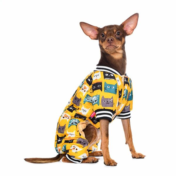 Комбинезон для собак S желтый (унисекс)