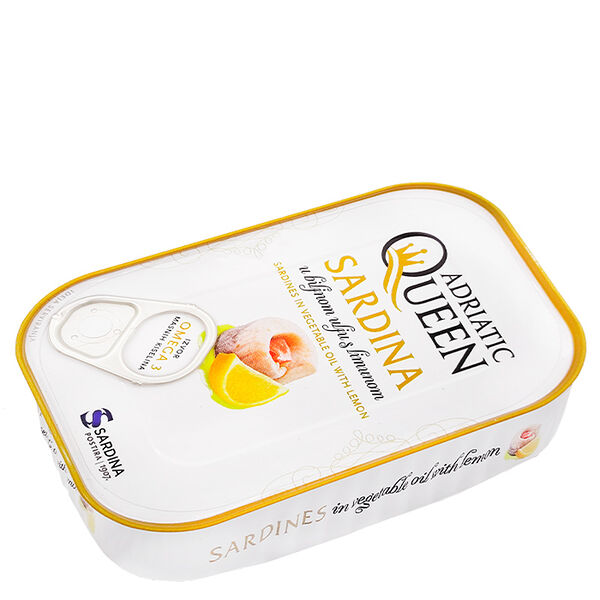 Сардина в растительном масле с лимоном Adriatic Queen, 105 г