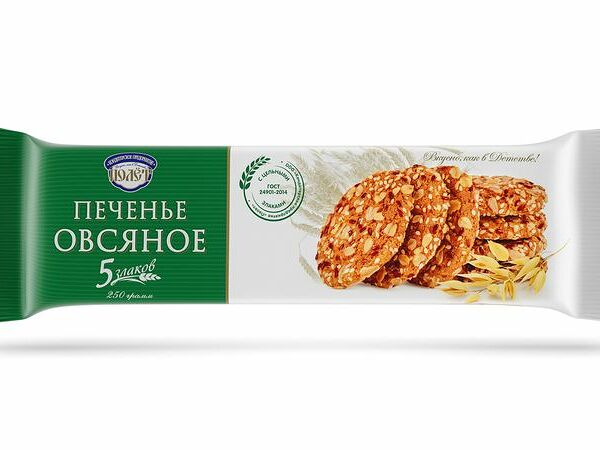 Печенье Полёт 5 Злаков овсяное, 250г