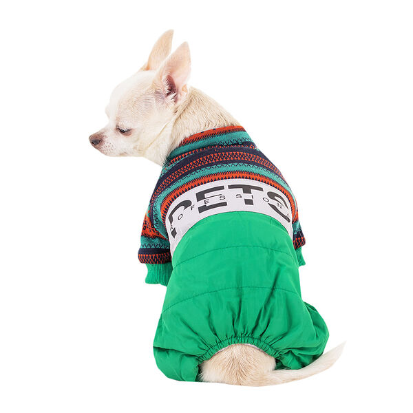 Комбинезон для собак с узором M зеленый (унисекс)