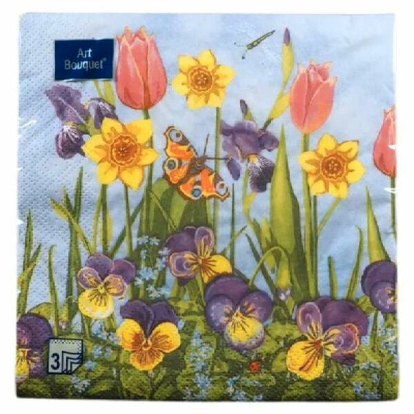 Салфетки бумажные Art Bouqet 3 слоя 33х33см, 20 листов