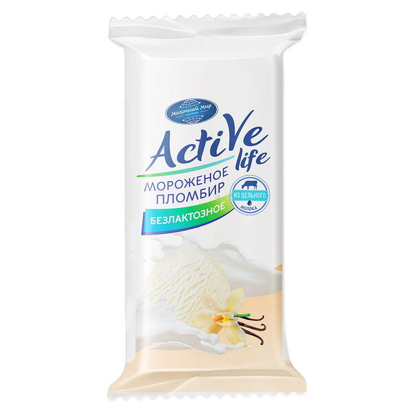 Мороженое Пломбир 15% безлактозное аром ванили ваф стак 100г