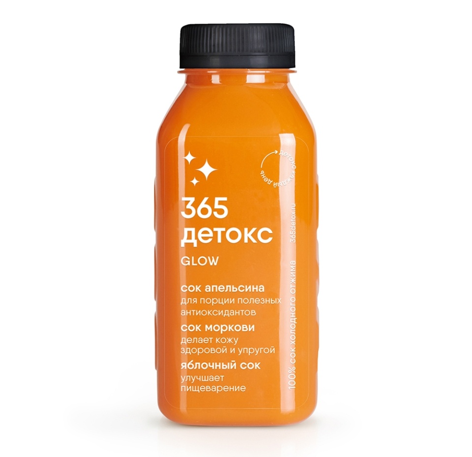 

Сок холодного отжима 365 detox Glow Апельсин, морковь, яблоко 300 мл