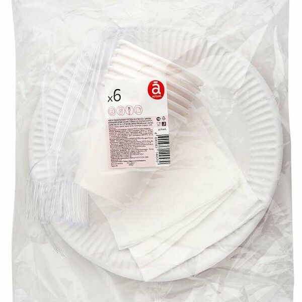 Набор Actuel посуды одноразовой на 6 персон