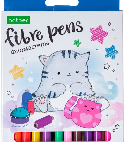 Фломастеры Hatber Eco Приключения кота Пирожка 24 цветов