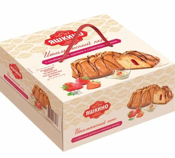 Кекс ЯШКИНО с клубничным джемом и сливочным кремом, 500г