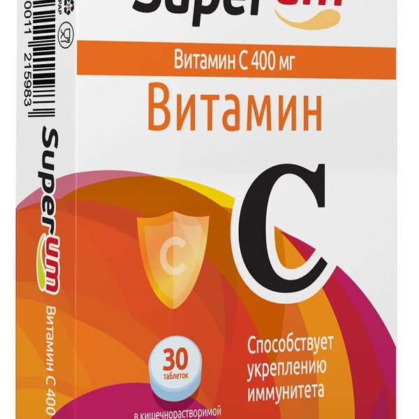 Superum Витамин С таблетки 400 мг 30 шт