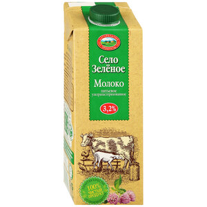 Молоко Село Зеленое ультрапастеризованное, 3.2% в Магнит со скидкой –30%