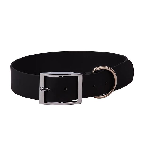 Ошейник из биотана для собак крупных пород, черный, 38 мм, обхват шеи 52-62 см