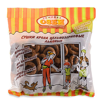 Сушки Семейка ОЗБИ Кроха цельнозерновые льняные