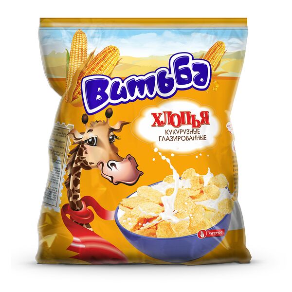 Хлопья Витьба кукурузные глазированные цв. пакет 330г