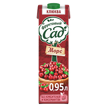 

Морс Фруктовый сад клюква 0.95 л, Россия