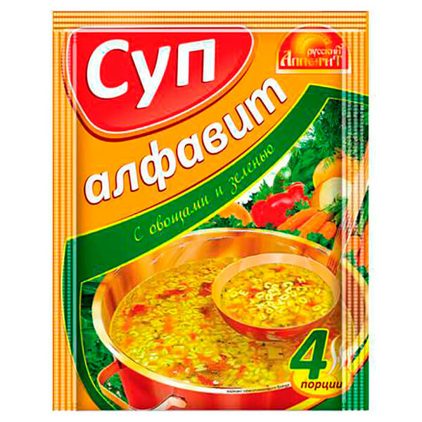 Суп Русский аппетит 60г алфавит с овощами и зеленью