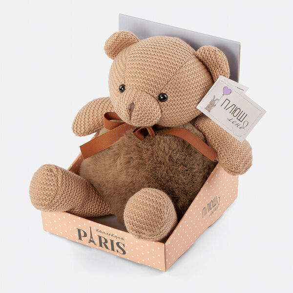 Мишка вязанный беж. (32 см)