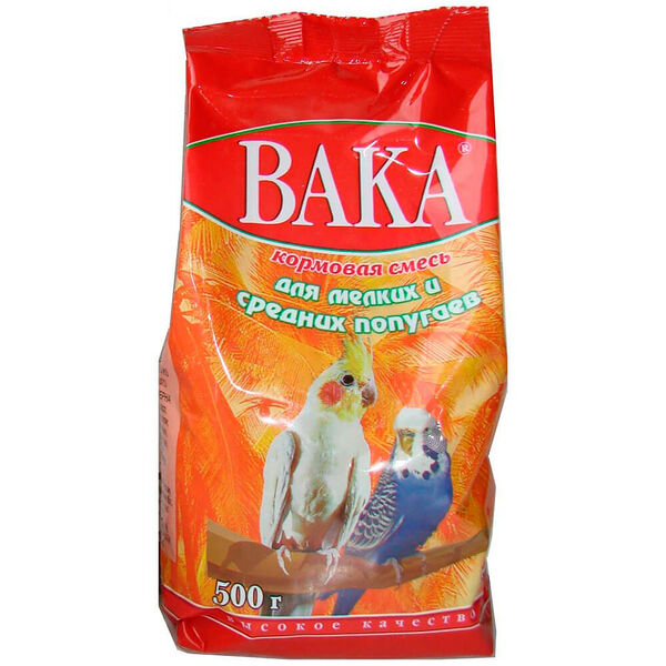 Корм для птиц Вака 500г для мелких и средних попугаев