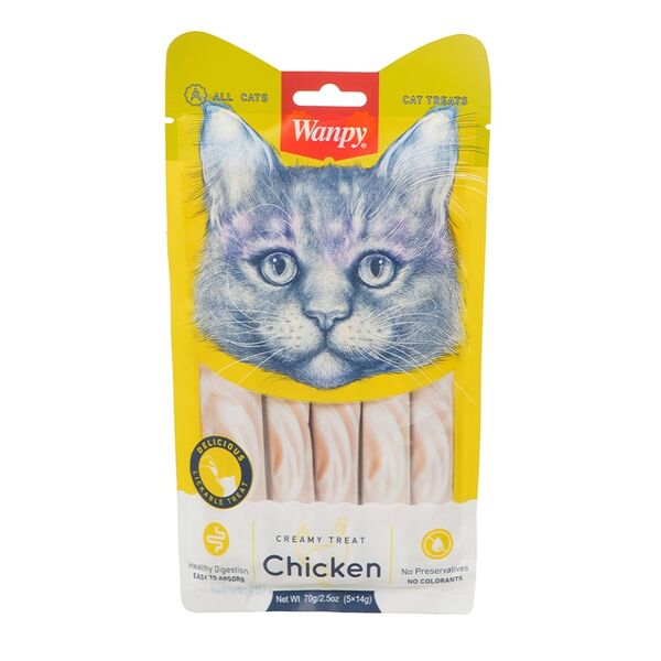 Лакомство для кошек Wanpy Cat Нежное пюре Курица 70 г
