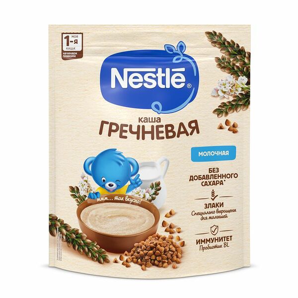 Каша детская Nestle молочная гречневая с 4 месяцев