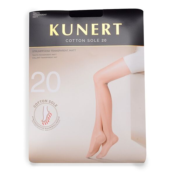Колготки Kunert Cotton Sole черные, 20 den, размер 1